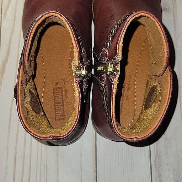 Pikolinos Royal NAW4D-8908 Garnet Leather Ankle Booties Boots sz 36 - Picture 11 of 12